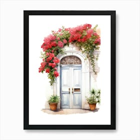 Cadiz, Spain   Mediterranean Doors Watercolour Painting 3 Art Print