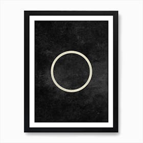 Minimal New Moon Phase In Charcoal Art Print