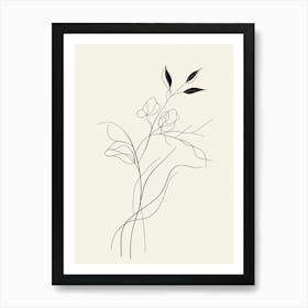 Line Drawing Of A Flower 5 Art Print