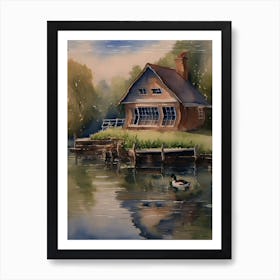 House By The Water Wall Art Above Tv Art Print