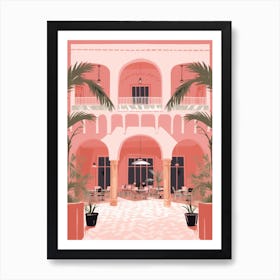 Pink Hotel Interior Art Print