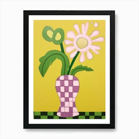 Wild Flowers Green Tones In Vase 2 Art Print
