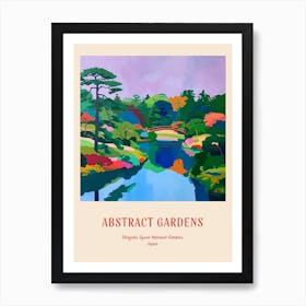 Colourful Gardens Shinjuku Gyoen National Gardens Japan 2 Red Poster Art Print