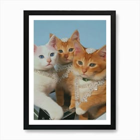 Three Cats With Jewels Art Print