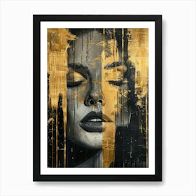 Gold And Black 15 Art Print