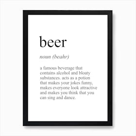 Beer Definition Meaning Art Print