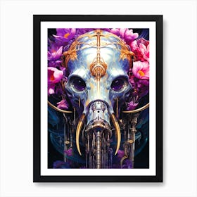 Skull And Flowers Art Print