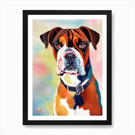 Boxer Watercolour Dog Art Print