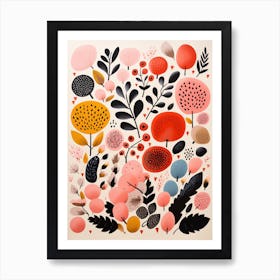 Abstract Matisse-style Flowers And Leaves Art Print