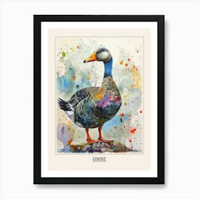 Goose Colourful Watercolour 3 Poster Art Print