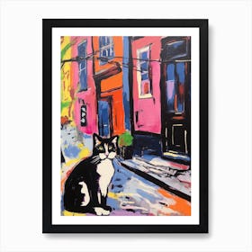 Painting Of A Cat In Syracuse Italy Art Print