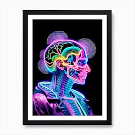 Neon Skull 25 Art Print