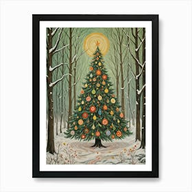 Christmas Tree In The Woods no1 Art Print