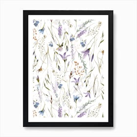 Scandinavian Midsummer Wildflowers And Grasses Meadow Art Print