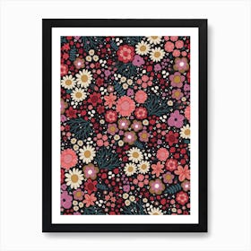 Simple Flowers Pattern Art Print