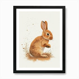 Cinnamon Rabbit Nursery Illustration 1 Art Print
