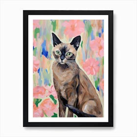 A Tonkinese Cat Painting, Impressionist Painting 2 Art Print