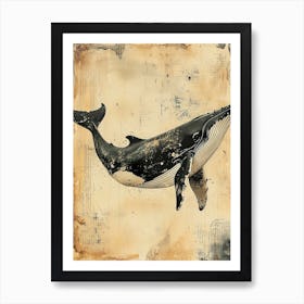 Vintage Whale Kitsch Collage 3 Art Print