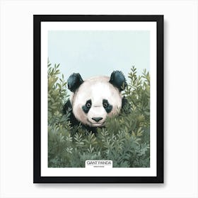 Giant Panda Hiding In Bushes Poster 3 Art Print