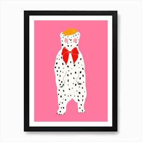 Pink Bear Art Print