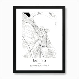 Ioannina,Greece Minimalist Map Art Print