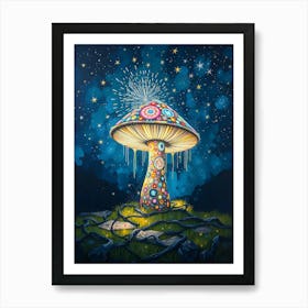 Mushroom At Night Art Print