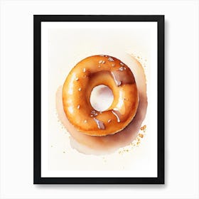 Pumpkin Spice Donut Cute Neon 3 Art Print
