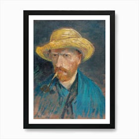 Self Portrait With Straw Hat And Pipe (1887), Vincent Van Gogh Art Print