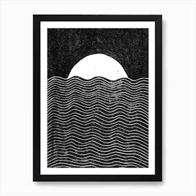 Moon And Sea Art Print