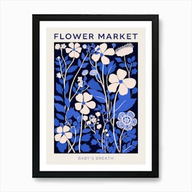 Blue Flower Market Poster Babys Breath 4 Art Print