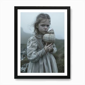 Little Girl Holding A Shell Art Print