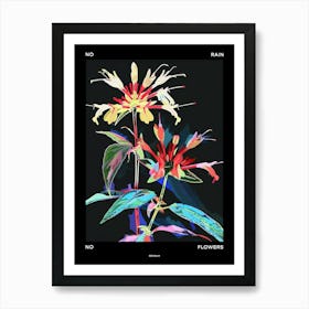 No Rain No Flowers Poster Bee Balm 3 Art Print