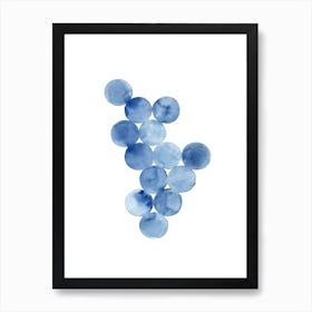 Watercolor Blue Circles Art Print