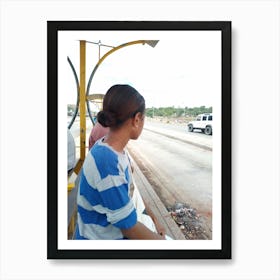 Woman On A Bus Art Print