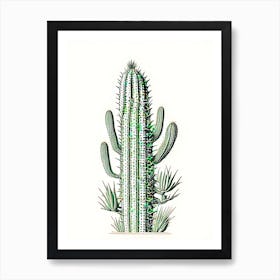Organ Pipe Cactus William Morris Inspired 2 Art Print