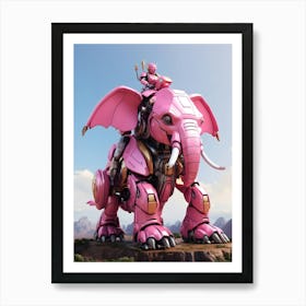 Pink Elephant Art Print