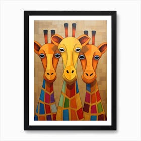 Three Giraffes 2 Art Print