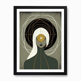 Silhouette Of A Woman Gray Tones Art Print Art Print