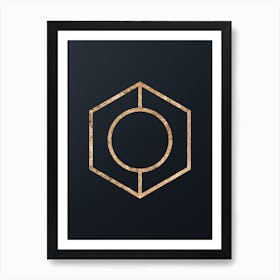 Abstract Geometric Gold Glyph on Dark Teal n.0412 Art Print