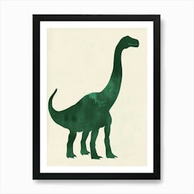 Green Dinosaur Silhouette 2 Art Print