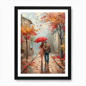 Love In The Rain Art Print