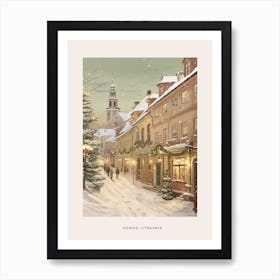 Vintage Winter Poster Vilnius Lithuania 3 Art Print