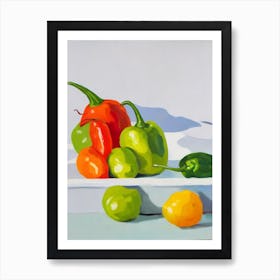 Habanero Pepper Tablescape vegetable Art Print