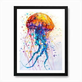 Jellyfish Colourful Watercolour 2 Art Print