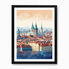 Prague, Czech Republic, Geometric Illustration 4 Poster