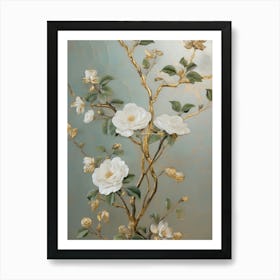 Sage Green Botanical Vintage Painting Art Print