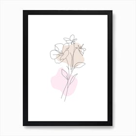 Flower Bouquet Vector Illustration Art Print