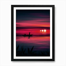 Fisherman Three Sunset Art Print