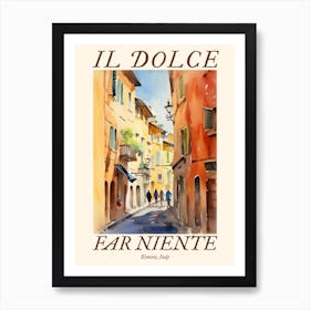 Il Dolce Far Niente Rimini, Italy Watercolour Streets 4 Poster Art Print