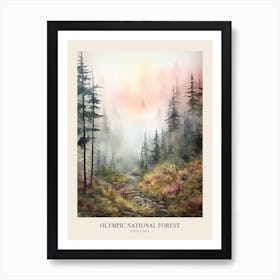 Autumn Forest Landscape Olympic National Forest 1 Poster Art Print
